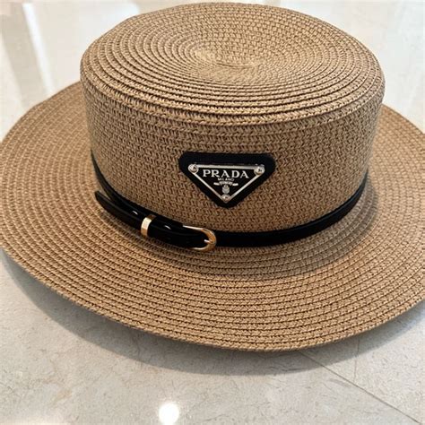 prada straw hat|used prada bucket hat.